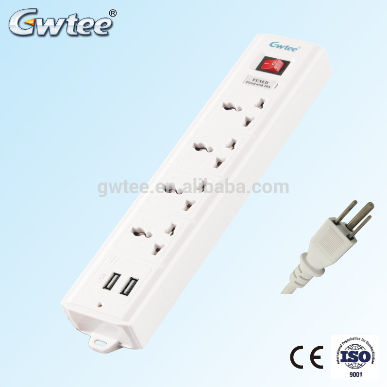 Top Quality Bottom Price 4 way surge protection extension socket with fuse