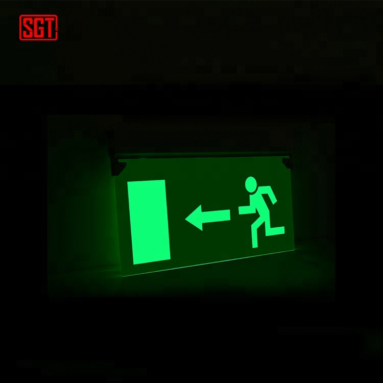 ABS and PMMA rechargeable led emergency light running man exit sign