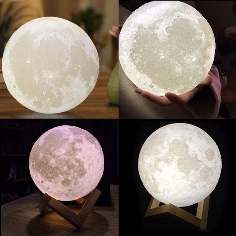 Home Decorative led 3D moon Lights Lunar Lamp Dimmable magic Touch Control led light with USB Charging