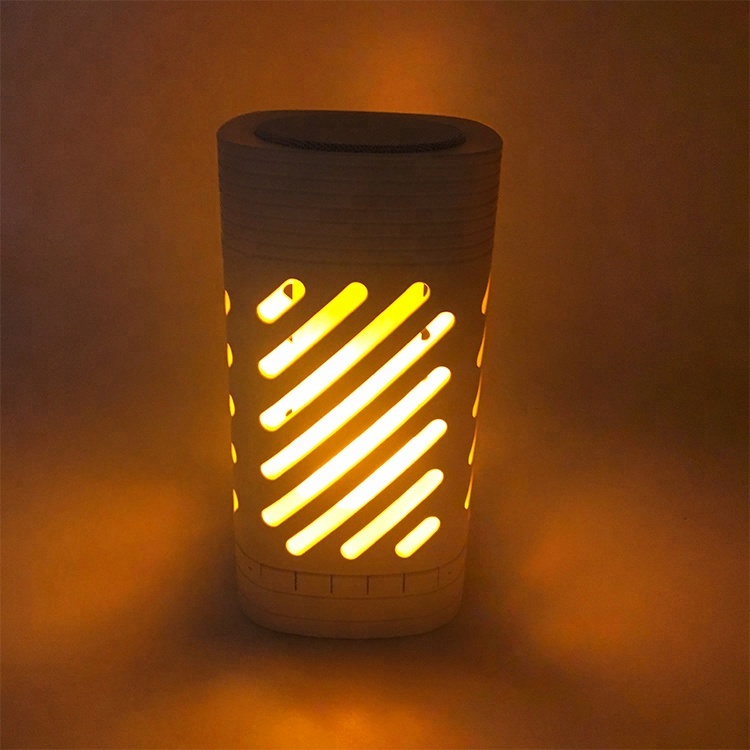 Flame Atmosphere Desk Lamp Wireless Speaker Rechargeable LED Touch Night Light