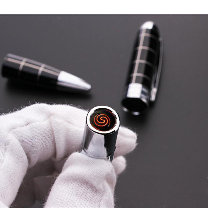 Brand New Pen Cigarette Lighter Flameless Rechargeable Torch Lighter Novelty USB Electronic Cigar Lighter New Year Gift