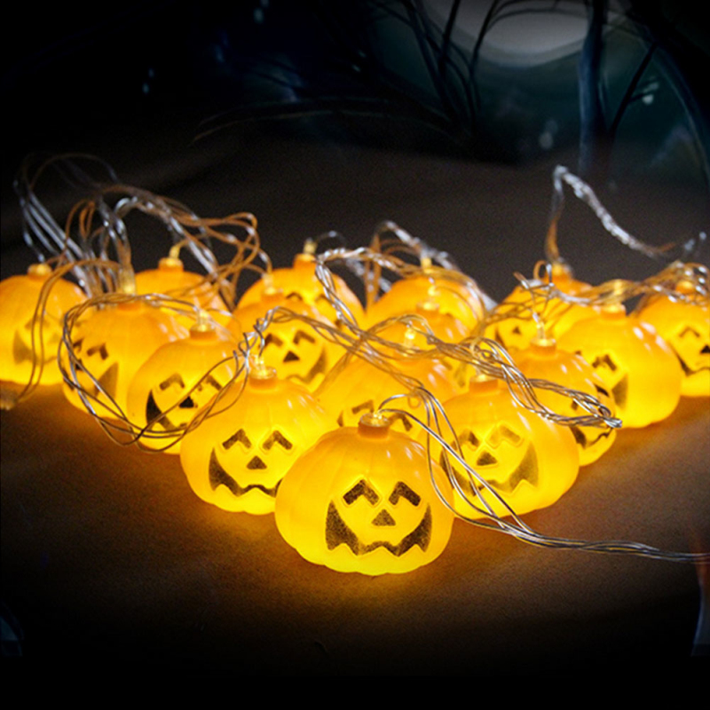 Party Decoration Layout Props 20 Led Pumpkin String Halloween Accessories Battery Operated led halloween string lights