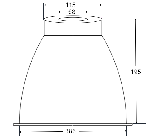 diameter 385mm acrylic reflector lampshade ac diffuesr 16inch