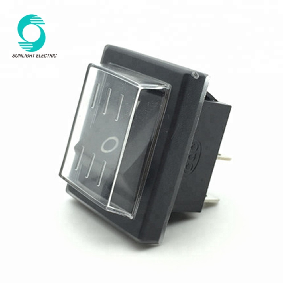 Sunlight IP65 kcd2 series double pole waterproof square rocker switch protective waterproof cover