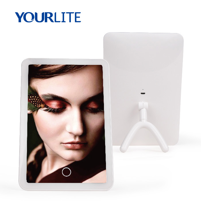 Battery Operated Cordless Touch Screen Makeup Mirror With LED Light