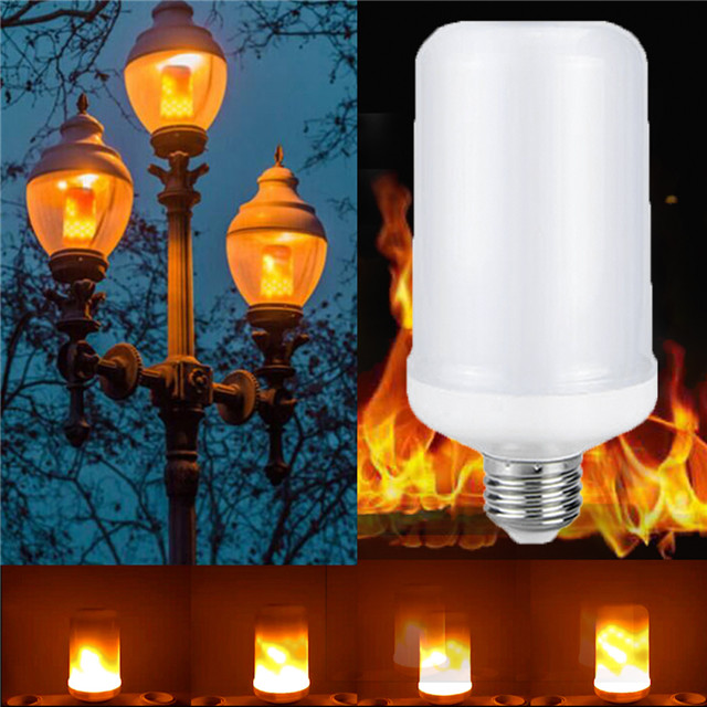 New Year Christmas Halloween Holiday Party 110V 220V E27 LED Flame Effect Fire Light Bulbs for Decoration