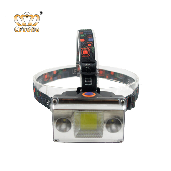 3W+2led waterproof 18650 battery headlight for hunting camping rechargeable headlamp