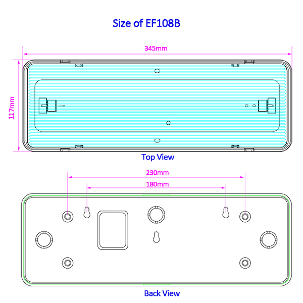 High Bright Emergency T5 Fluorescent Light Fittings