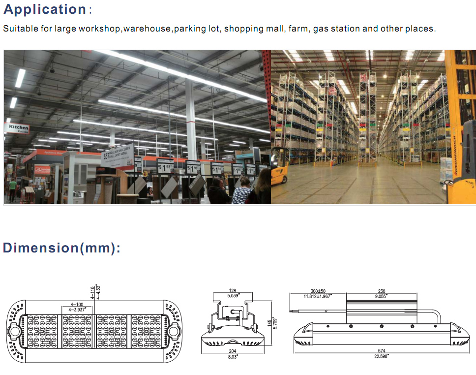 china new 130lm/w IP65 Seoul meanwell driver LED highbay