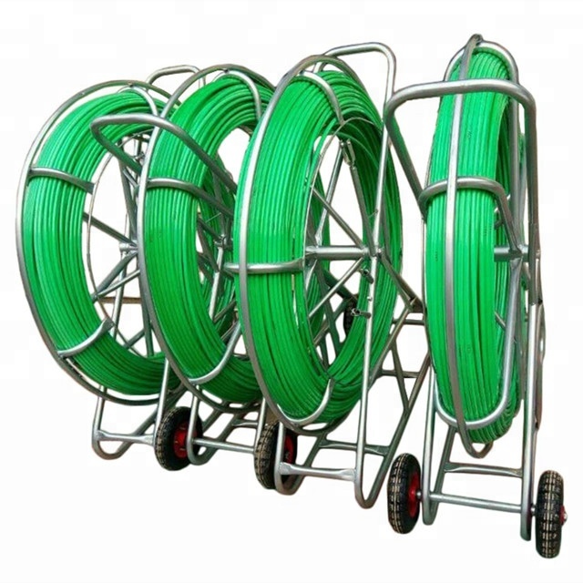 fiberglass powered 200m fiber optic cable traceable 11mm wire pulling duct rodders