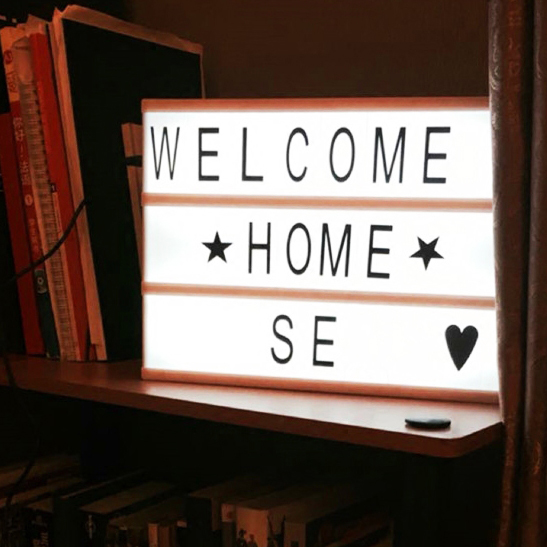 Fast shipment ! Cinematic LED lamp Wholesale Anniversary Gift A4 Light Up sign DIY Message Light Box