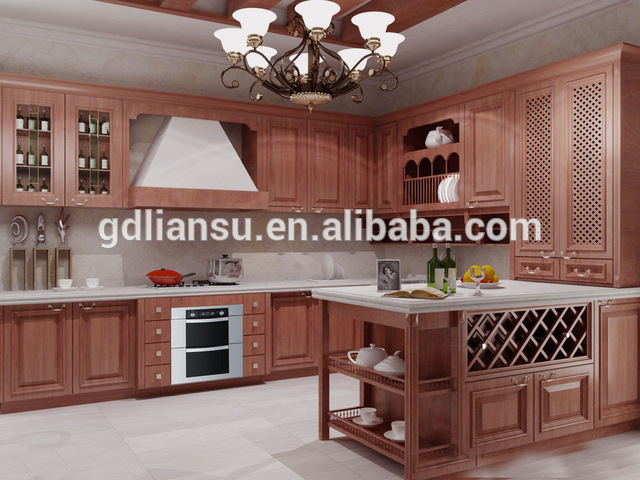 Non standard imported solid birch wood kitchen cabinet