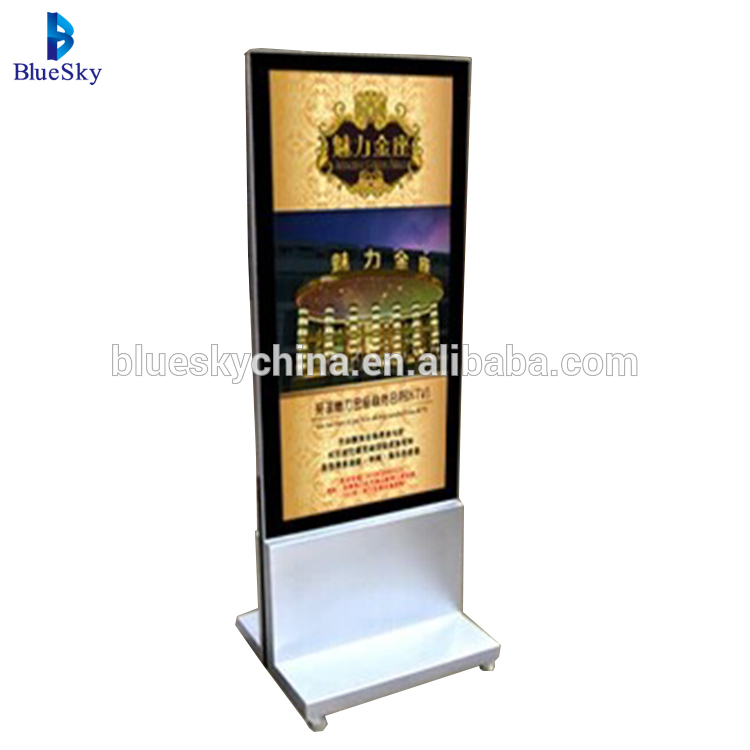 China wholesale both side Aluminum LED magnetic moving light box stands with wheels