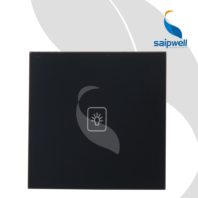 SAIPWELL New Design AC220/110V 1 Gang 2 Way Wall Touch Screen Light Switch for Wholesale