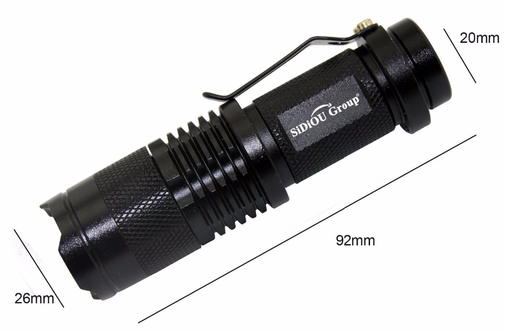 Ultra Fire 7w 300lm Mini Led Flashlight Torch Adjustable Focus Zoom Light Lamp