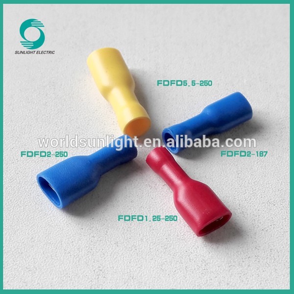 Flame Retardant PVC (Polyvinyl Chloride) FDFD series fully insulated female cable terminal lug types