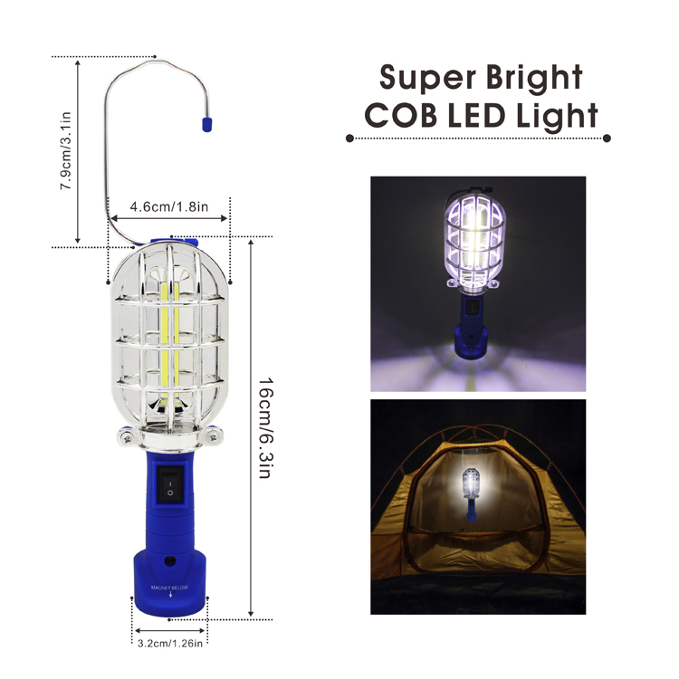 high quality 3W mini ABS handheld magnetic cob inspection trouble work light