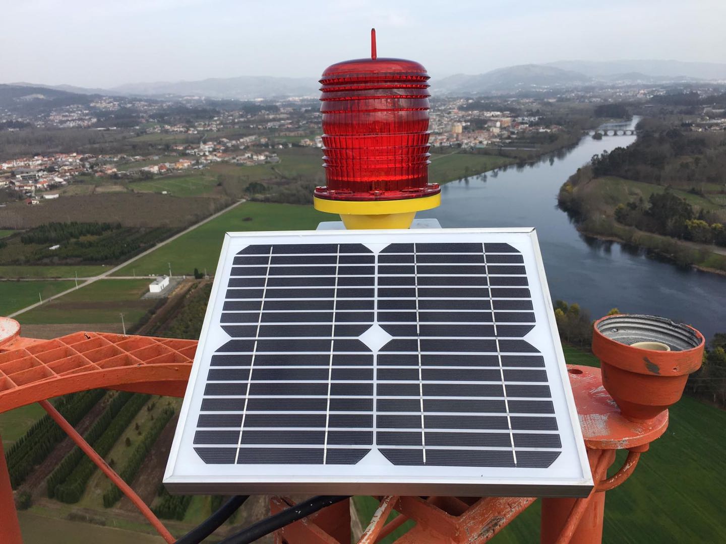 DK LED Telecommunication tower crane safety solar aviation obstruction warning light