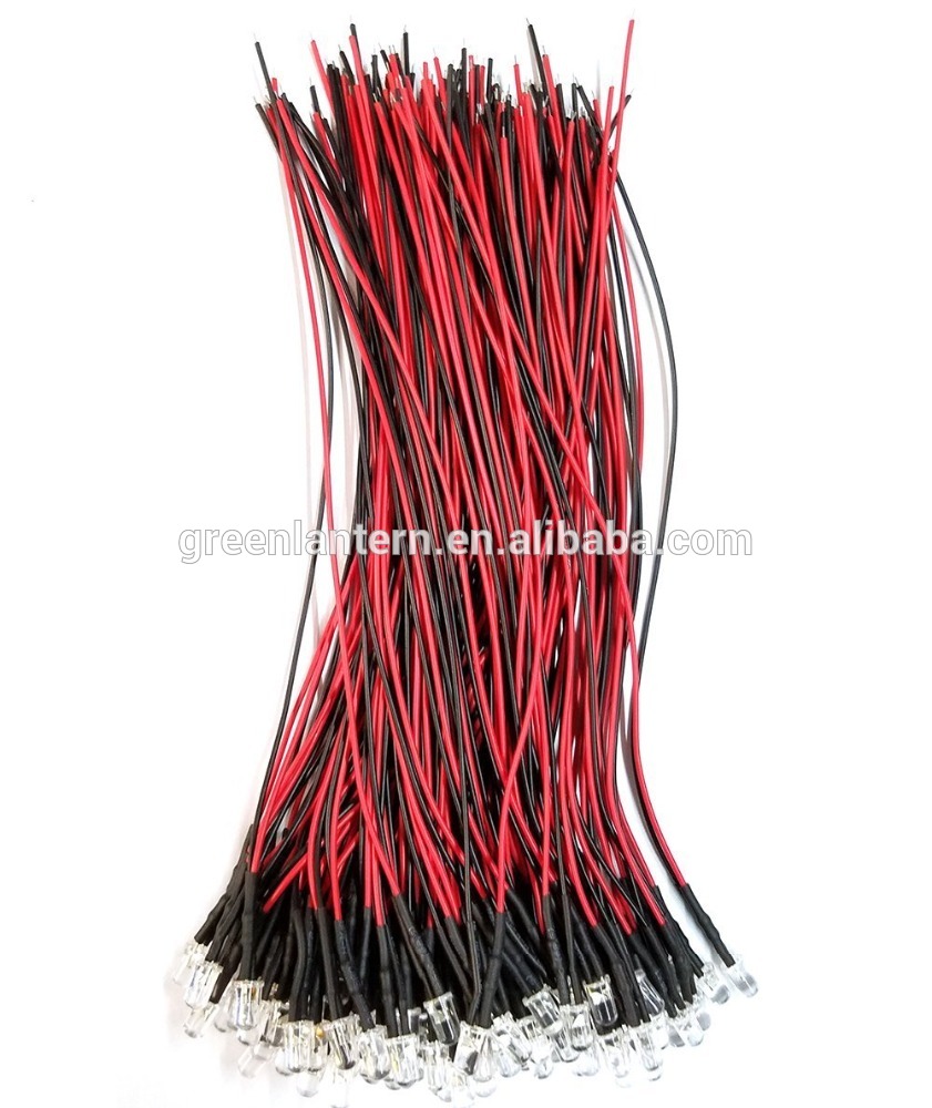 DC12V 5mm Green Warm White White Purple Red Blue Yellow Pink 25cm Cable Pre Wired led prewired lamp light