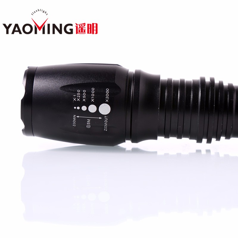 1000 Lumens Zoom Focus Self Defence High Power Rechargeable Flashlights T6G-2 with 2*18650 Battery