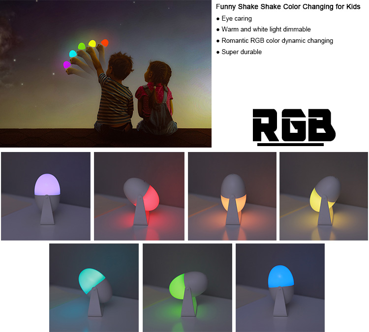 2019 New Product LED Touch Funny Egg Night Light for Kids