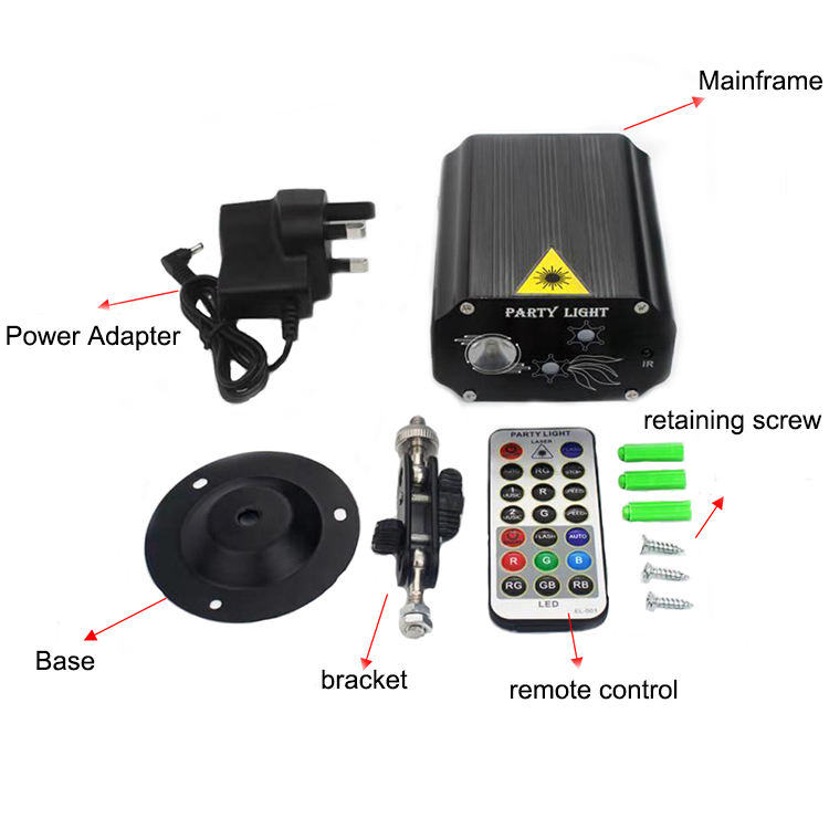 3W mini remote control laser projector stage light