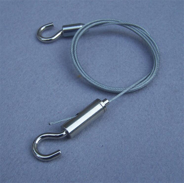 Lighting lanyard chandelier double hook length adjustable steel Wire rope 2meter