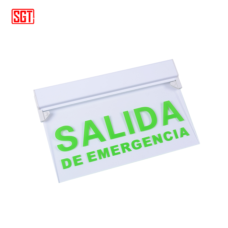 South America fire safety hanging emergency light led salida exit sign