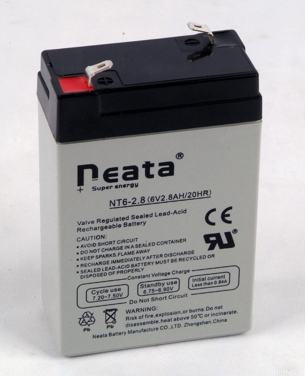 < NEATA BATTERY>6V 2.8Ah price of lead acid battery 6v 2.8ah rechargeable lead acid battery VRLA