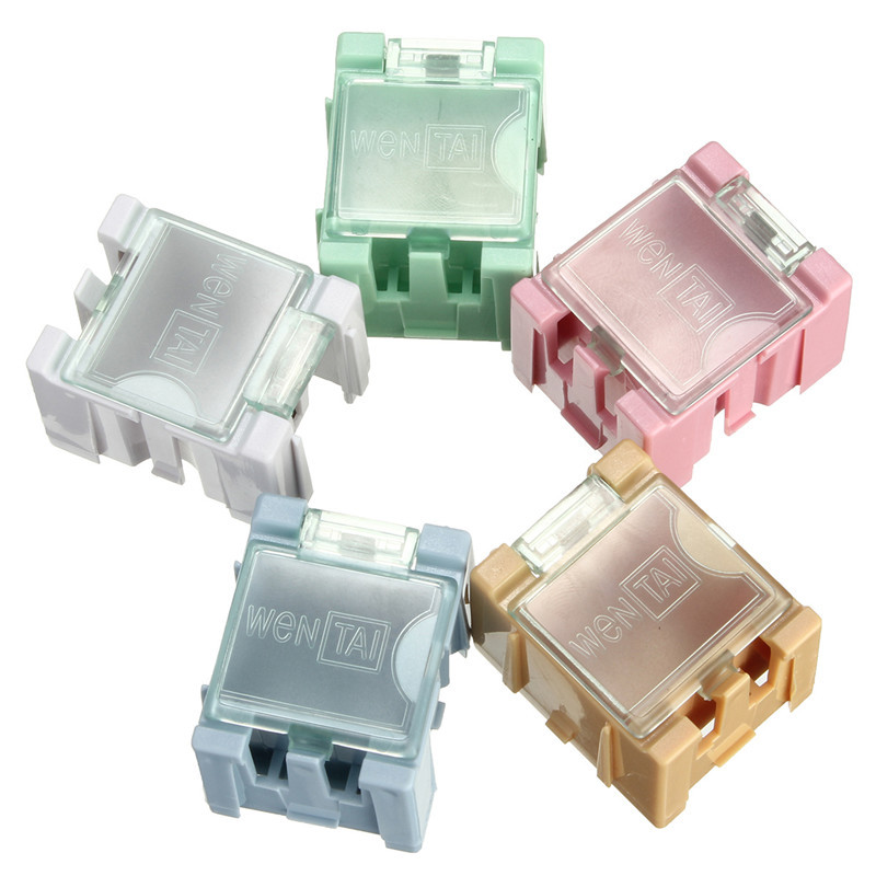 Hot Sale 100pcs SMT SMD Electronic Components Parts Box Cases Patch Laboratory Storage Box Plastic Five Color