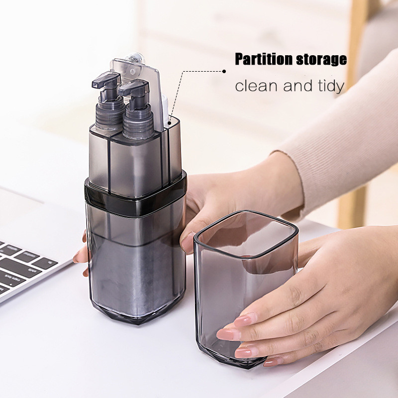 Bathroom Tumblers Washing Toothbrush Holder PP Portable Gargle Cups Business For Travelling Liquid Soap Dispenser Sets