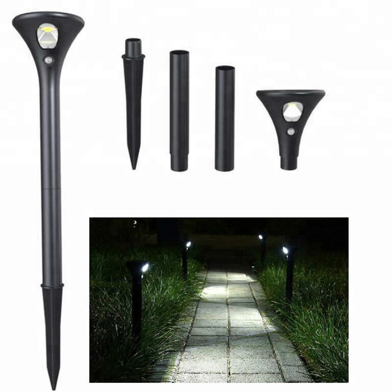 Black ABS material 1LED solar powered outdoor motion sensesing patio path lights