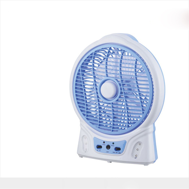 8 inch small rechargeable electric plastic fan with LED light CR-8108