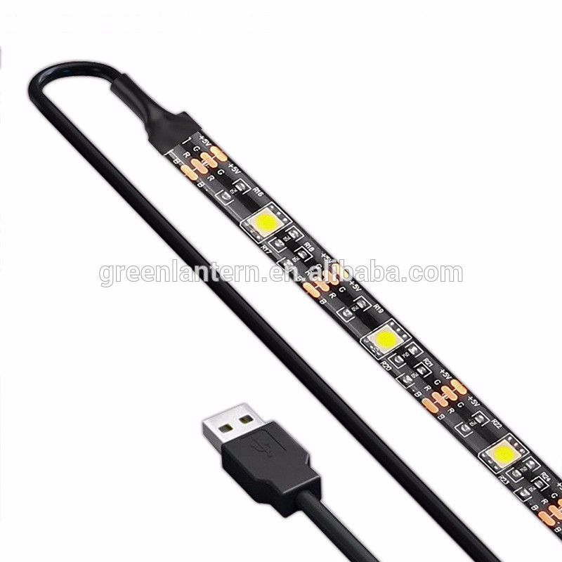 DC 5V 50CM 1M 2M USB 3528 SMD IP20 RGB Warm Cool White Flexible TV Background Lighting led Strip
