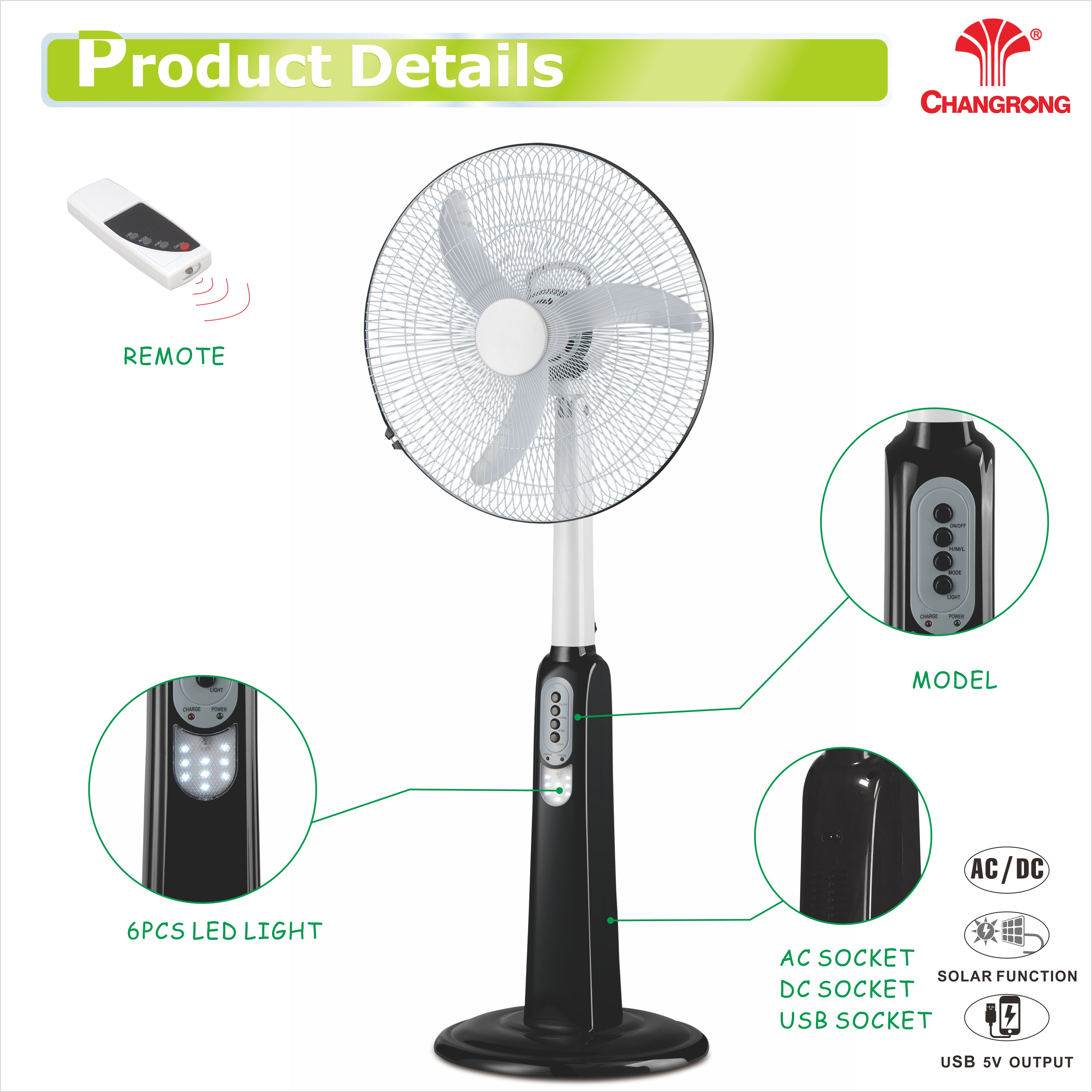 rechargeable 18 plastic fan