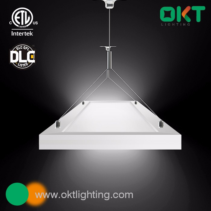 Modern White Aluminum Office Pendant Lighting 40w Linear Flat Led Panel UGR<19