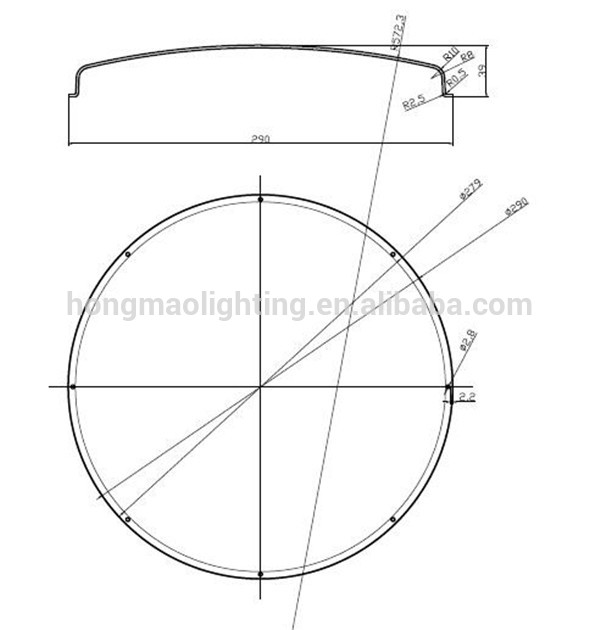 factory wholesale round transparent pc lens cover 290mm high bay light cover