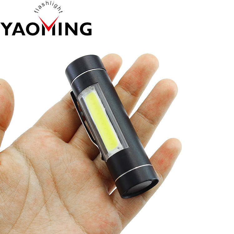 Aluminum Mini Led Torch Cob Pen Shape Penlight with Clip Flashlight Torch