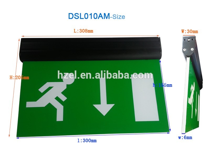 Aluminum Material Ni-Cd Emergency Lighting Double-Side Exit Sign Lighting