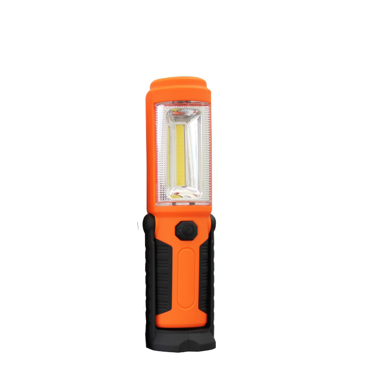 Factory supply rubberized ABS plastic portable 5LED battery operated magnetic flexible COB LED worklight with hook