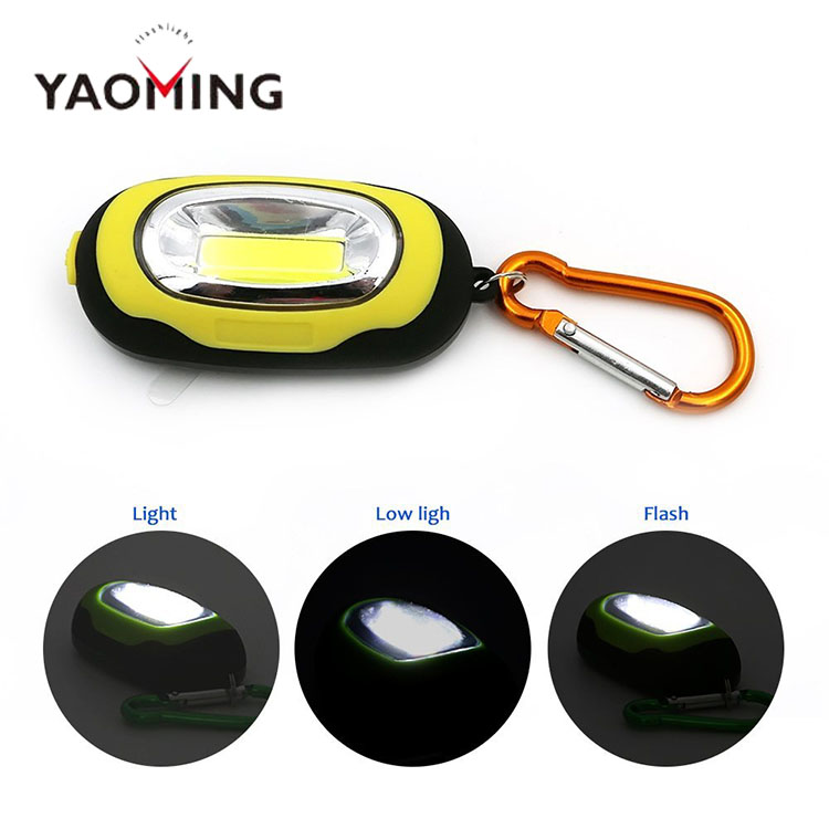 Work Light Battery-Operated LED Keychain Magnetic Base Portable Keyring Mini Flashlight COB