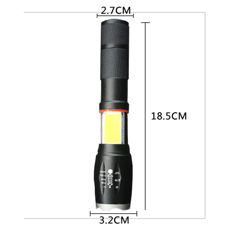 Newest design COB high power led flashlight with SOS function led flashlight