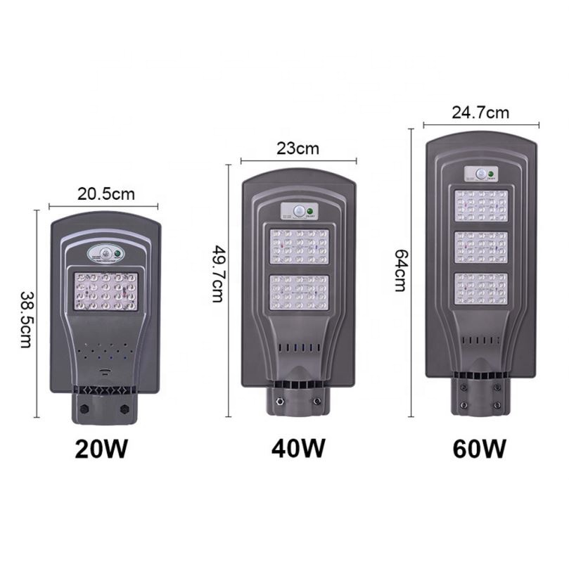 Led solar street light 20w 60w