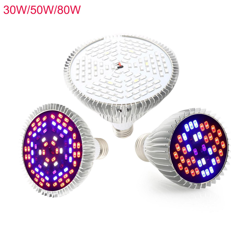 Led Grow bulb E27 18W 30W 50W 80W Full Spectrum LED Grow bulb light Horticulture Plant Fitolampa Flowering Hydroponics System