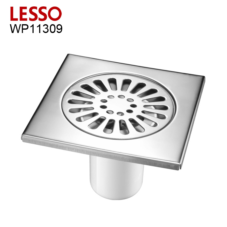 LESSO WP11309 chrome polished sanitary anti-odor shower thicken 202 stainless steel channel floor drain