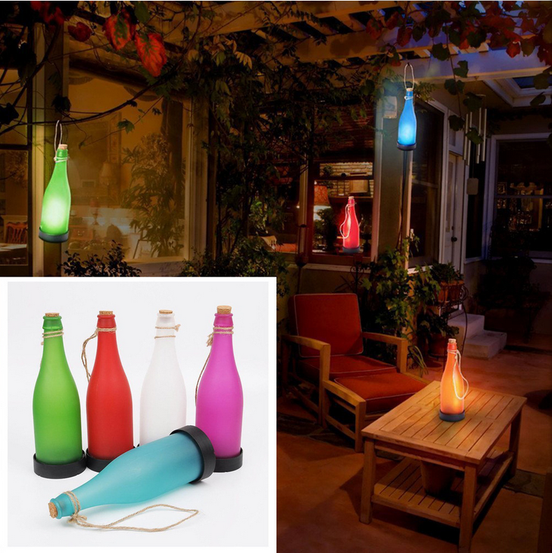 led solar jar energy bottle saving landscape lights for home garden decoration