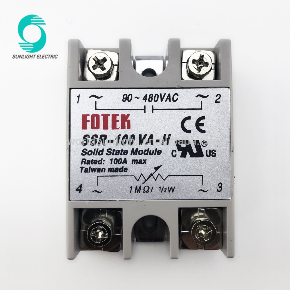 Fotek SSR-100VA-H 480VAC 100amp single phase ssr solid state voltage regulator relay