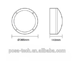 D365mm 20W Aluminum die-casting led outdoor bulkhead wall light(PS-BL-LED001L)