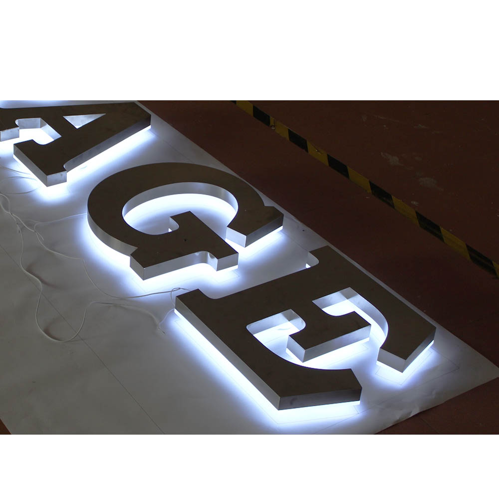 Outdoor stainless steel letter 3d car logo led acrylic company logo shop sign lighted metal letters