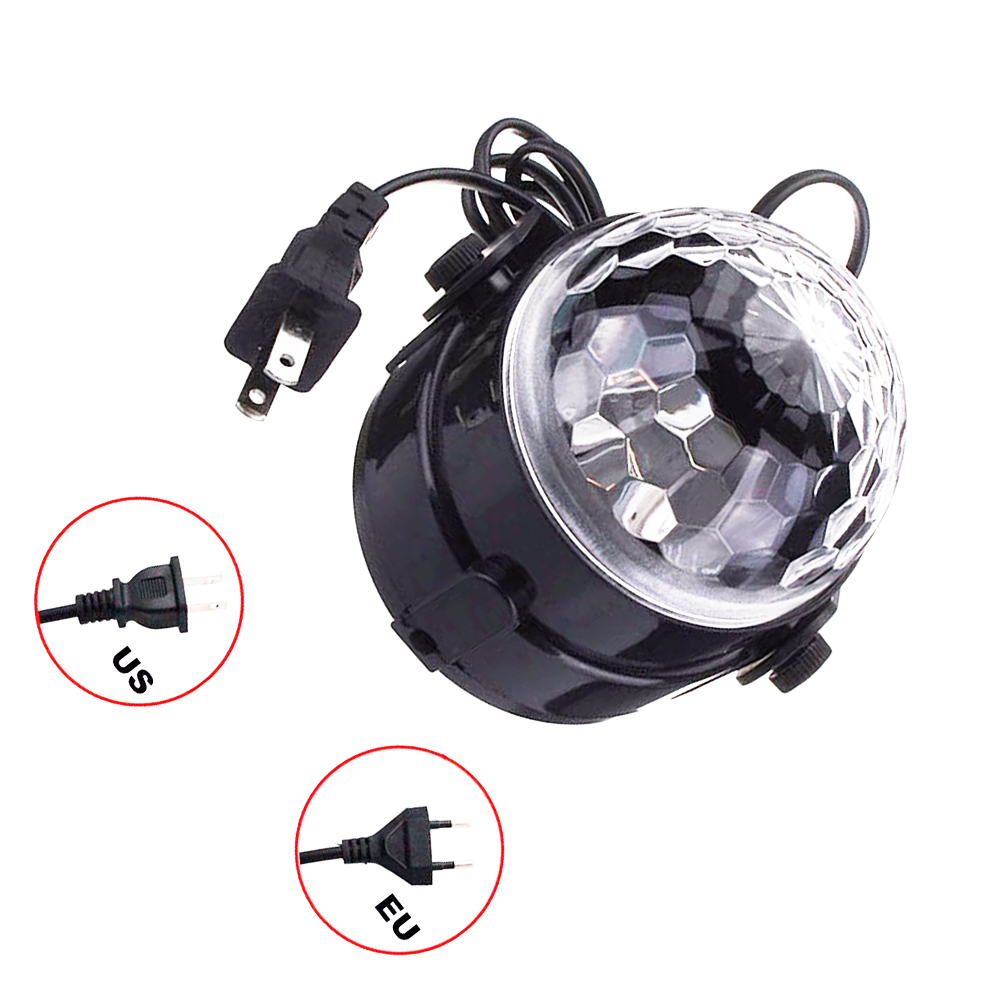 Portable Sound Activated Party Lights Battery Powered/USB Plug in Dj Lighting RBG Disco Ball Strobe Lamp